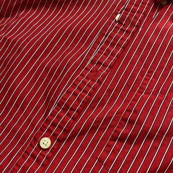 Red button up with blue & white stripes - Picture 3 of 3